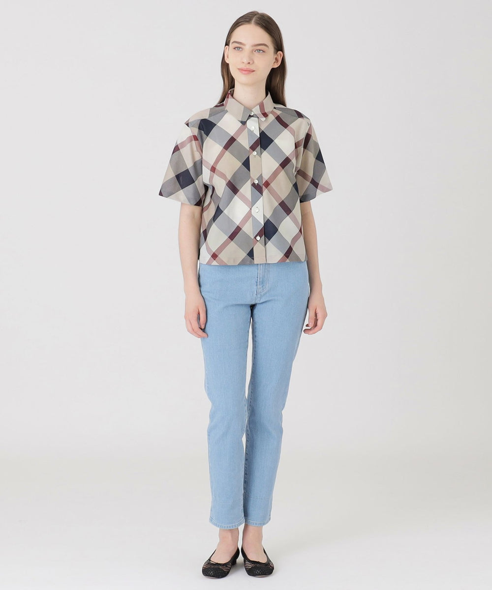 クレストブリッジチェックカラミクロスシャツ（ブラウス）｜BLUE LABEL
