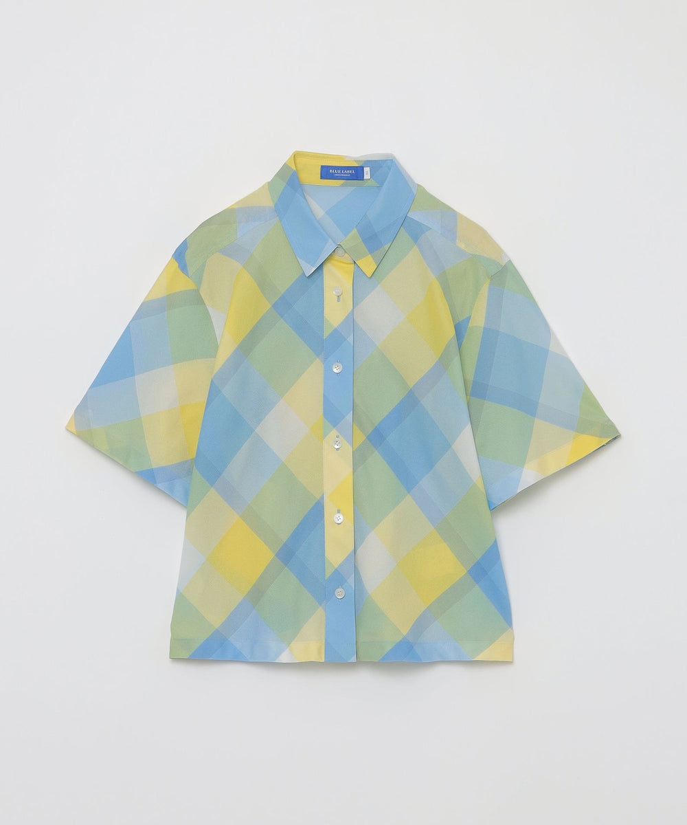 クレストブリッジチェックカラミクロスシャツ（ブラウス）｜BLUE LABEL
