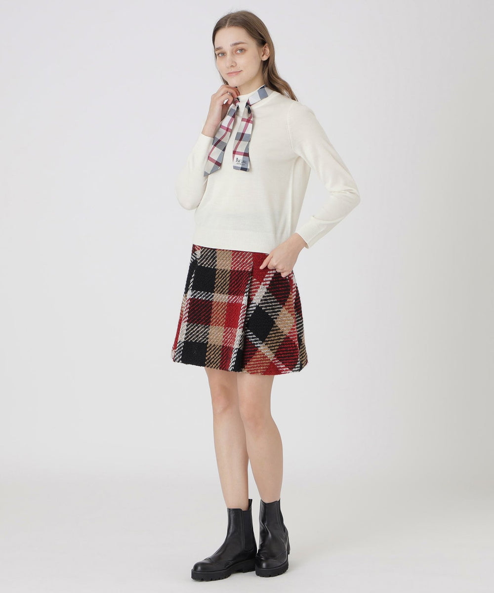 ウールアクリルブレンドスカーフニット（ニットウェア）｜BLUE LABEL