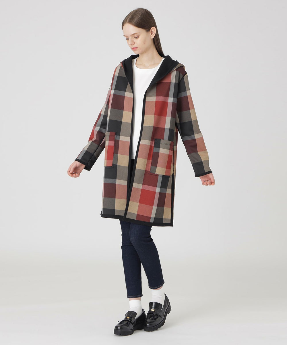 クレストブリッジチェックリバーシブルダンボールコーディガン