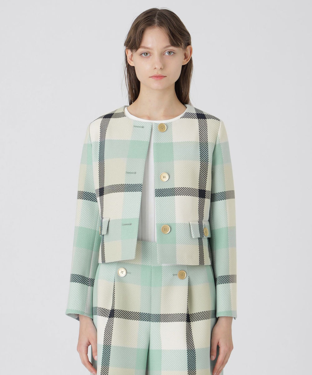 一部店舗限定】クレストブリッジチェックツィードジャケット