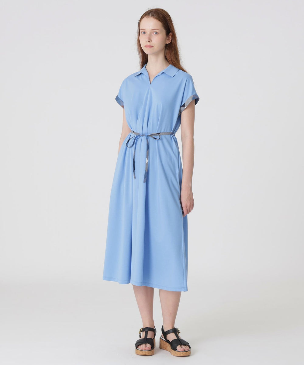 コンパクトポンチカラーネックドレス（ドレス）｜BLUE LABEL