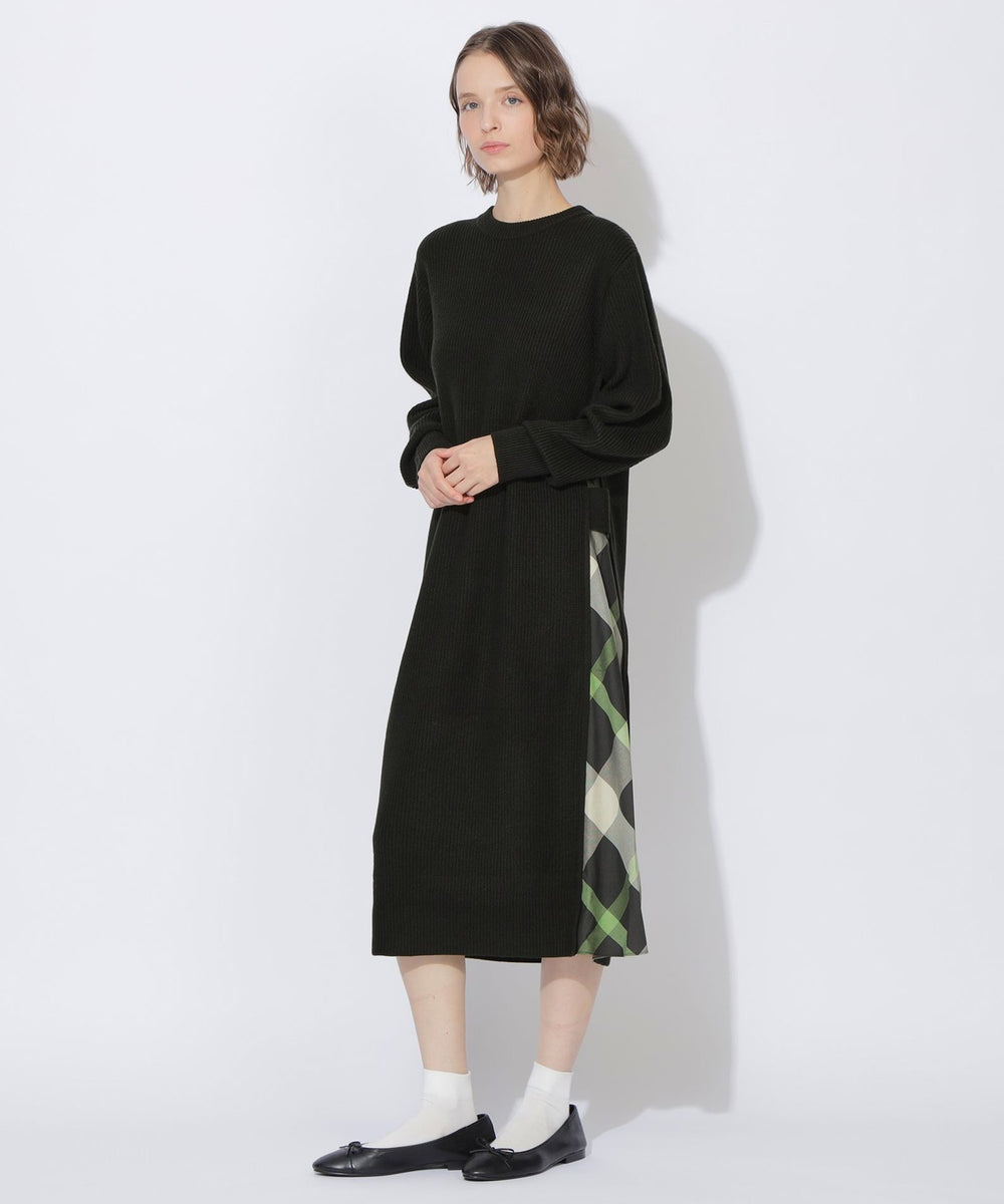 サイドチェック切替ニットワンピース（ドレス）｜CB CRESTBRIDGE