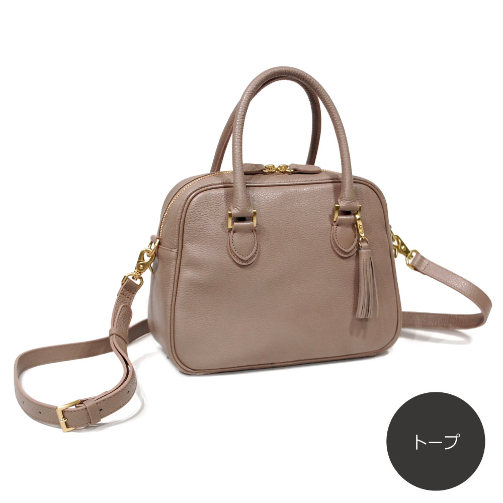 小さなサイズ感がカワイイ オリーブレザーのミニボストン