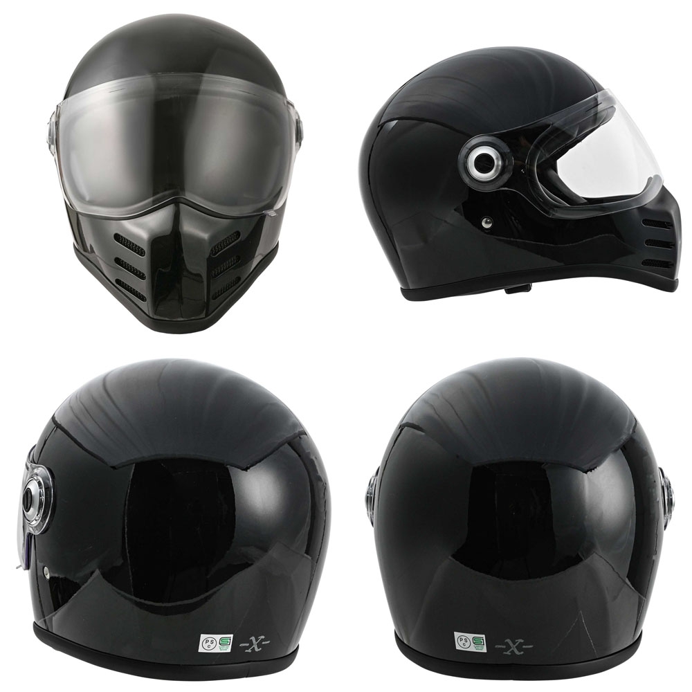 X フルフェイスヘルメット SOLID EDITION グロスブラック - RIDEZ