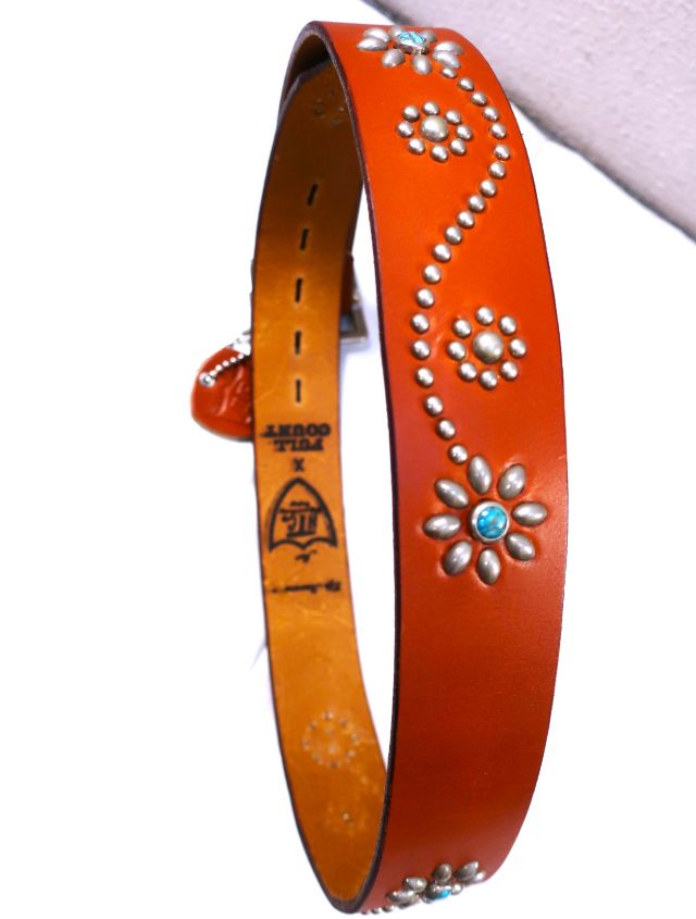 HTC ターコイズ フラワー スタッズベルト - アメカジ オンライン通販