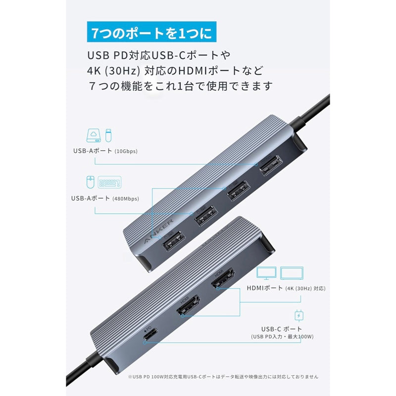 Anker USB-C ハブ (7-in-1, Dual Display) | ハブの製品情報 | Anker