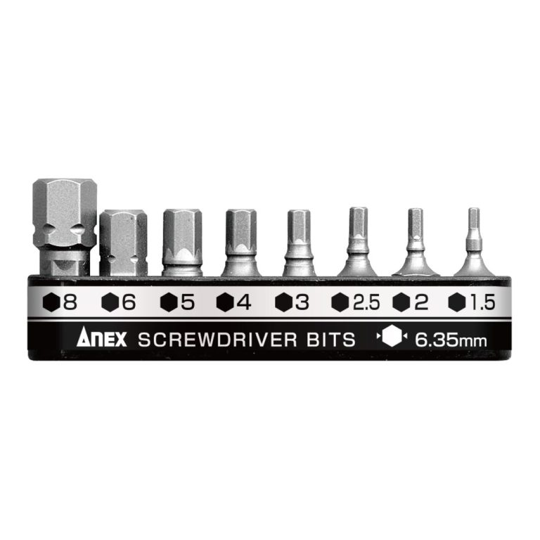 溝付超短ビット 六角レンチ8PCS （手動ドライバー用） | ANEXブランド