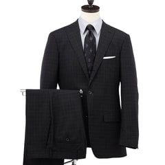 アスレチックウール 段返り3つボタンスーツ チャコールグレー