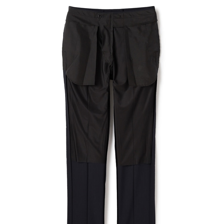 アウトレット】洗える ストレッチ 2パンツスーツ 紺ストライプ LES MUE