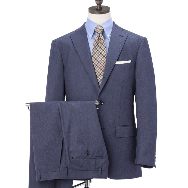 REDA インポート素材スーツ 段返り3つボタン 紺無地 スリム JUNKO S