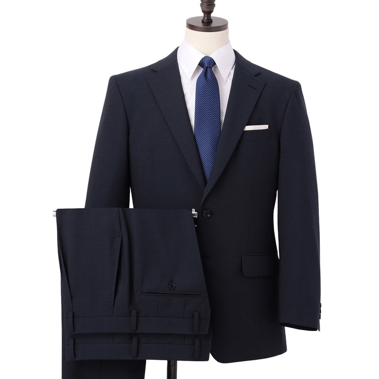 洗えるエアクールスーツ 2パンツ 紺織柄ストライプ LES MUES