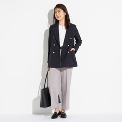 アウトレット】2wayストレッチ トロピカルダブルジャケット 紺