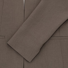 アウトレット】2wayストレッチ トロピカルノーカラージャケット 茶