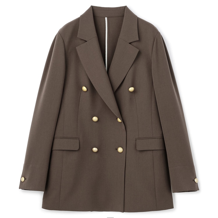 アウトレット】2wayストレッチ トロピカルダブルジャケット 茶