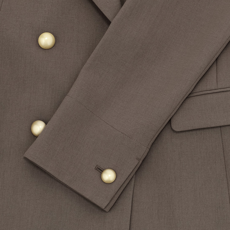 アウトレット】2wayストレッチ トロピカルダブルジャケット 茶