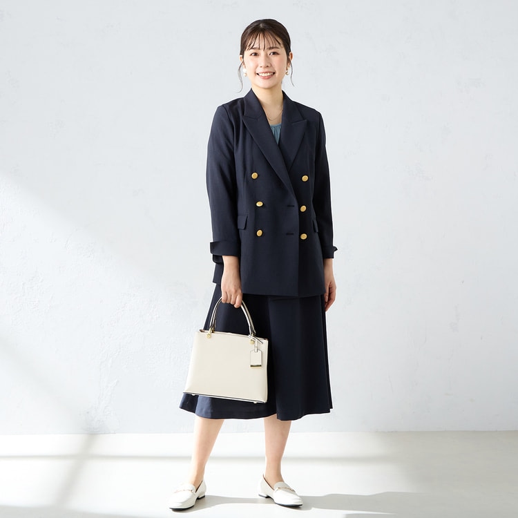 360°キレイ 2Wayストレッチ ダブルジャケット 紺 セットアップ着用可