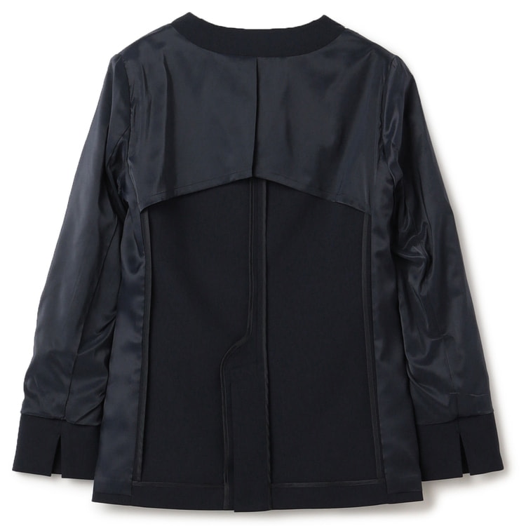 Oggiコラボ 2Wayストレッチツイル ノーカラージャケット 紺