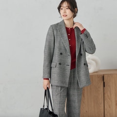 ≪Oggi12月号掲載≫ ジャコットダブルジャケット 白黒グレンチェック