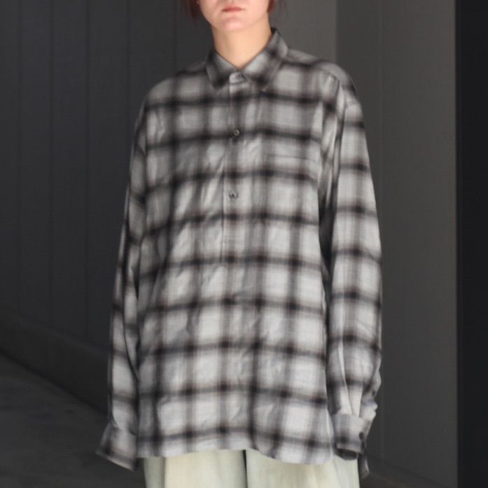 ssstein - 【残り一点】Rayon/Lyocell Check Oversized Pullover Shirt