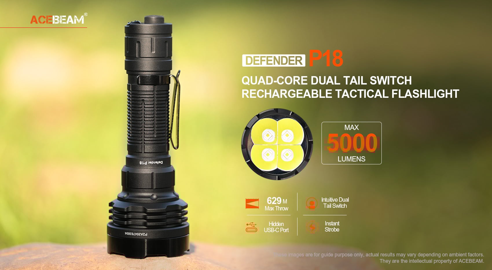 P18 Quad-Core Tactical Flashlight|Acebeam® Official Store |High