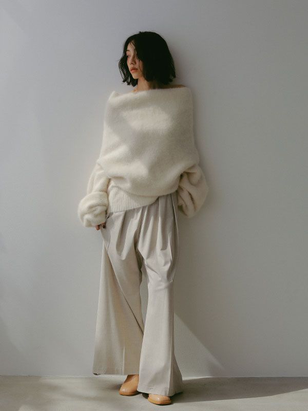 ETRE TOKYO - 2WAYルーズネックニットプルオーバー - WHITE | ADDICT