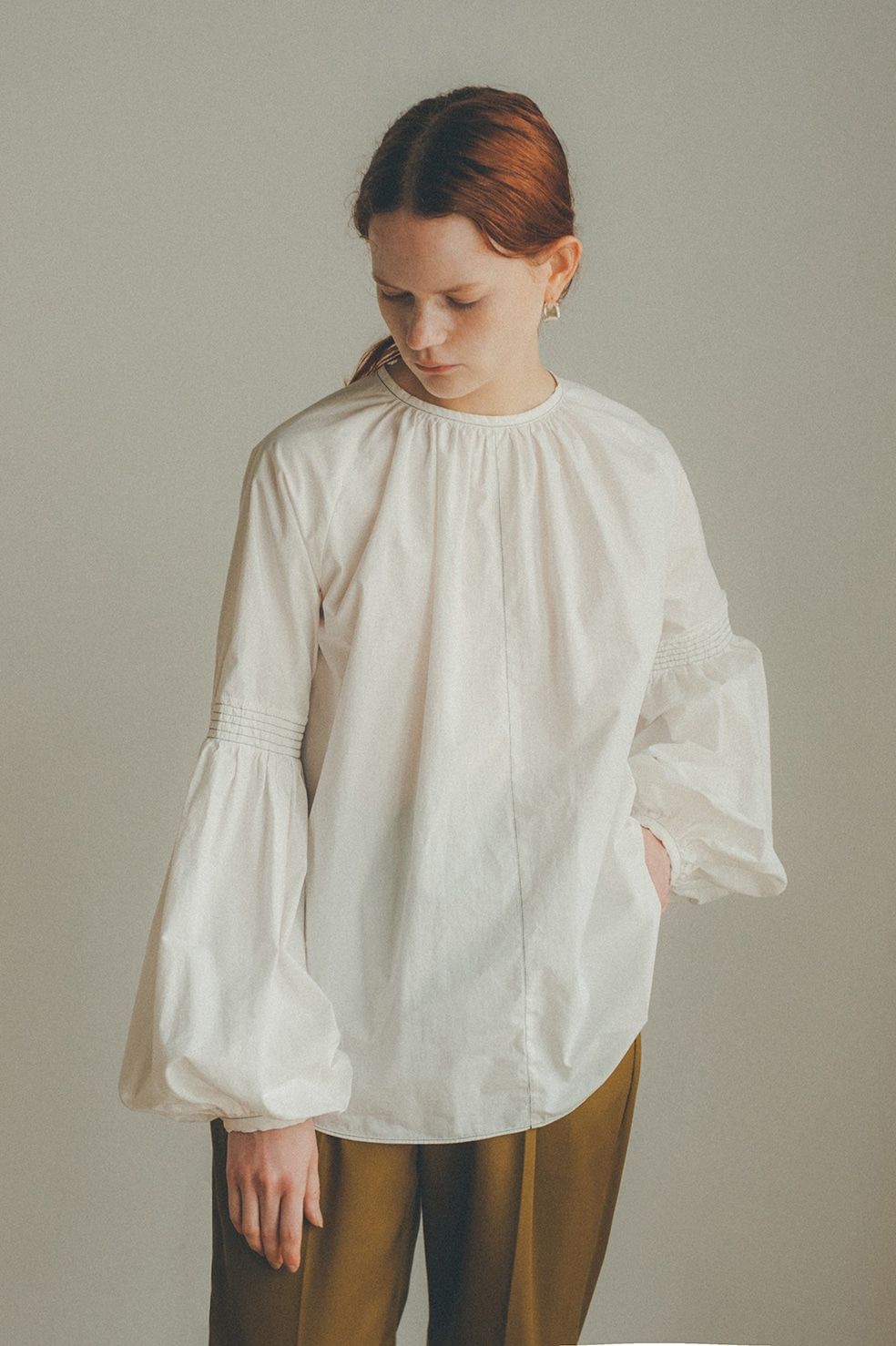 CLANE - シャーリングパフスリーブトップス - SHIRRING PUFF SLEEVE