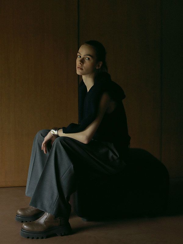 ETRE TOKYO - ツーピースクロップドニット - NAVY | ADDICT WEB SHOP