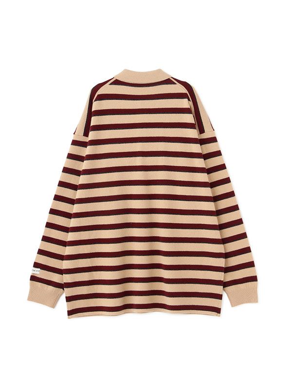 ETRE TOKYO - マルチボーダーニットポロ (BEIGE) | ADDICT WEB SHOP