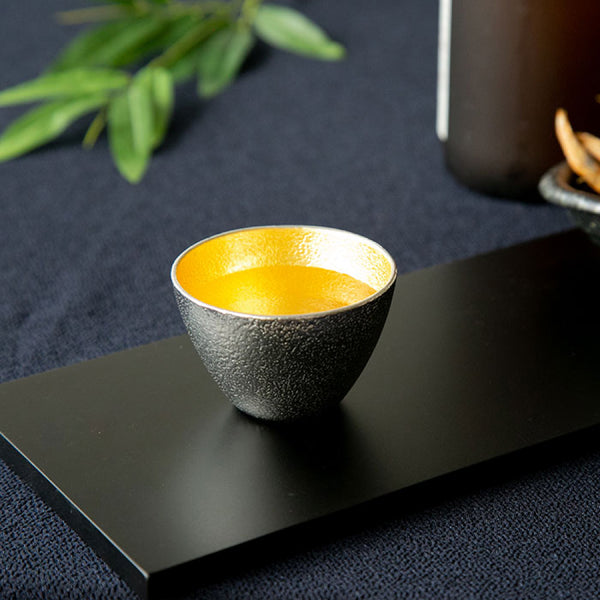 日本【能作】金箔純錫清酒杯Tin Sake Cup with Gold Leaf – Afterwork
