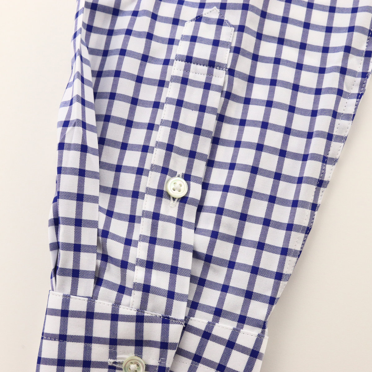ドレスシャツ ボタンダウンカラー ネイビー ウィンドウペン チェック