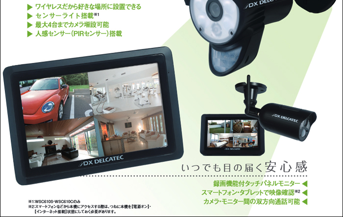 DXデルカテック】SDカード録画・ハイビジョン無線 防犯カメラ1台