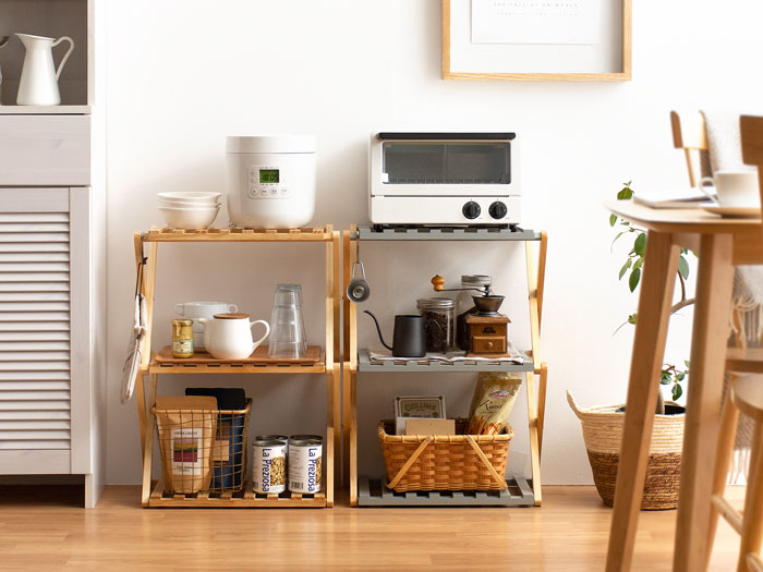 フォールディングラック 2段タイプ 折りたたみ式 | 家具・インテリア