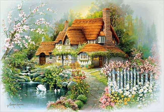 花香るせせらぎの庭 | 光るジグソーパズルのアップルワン | アップル