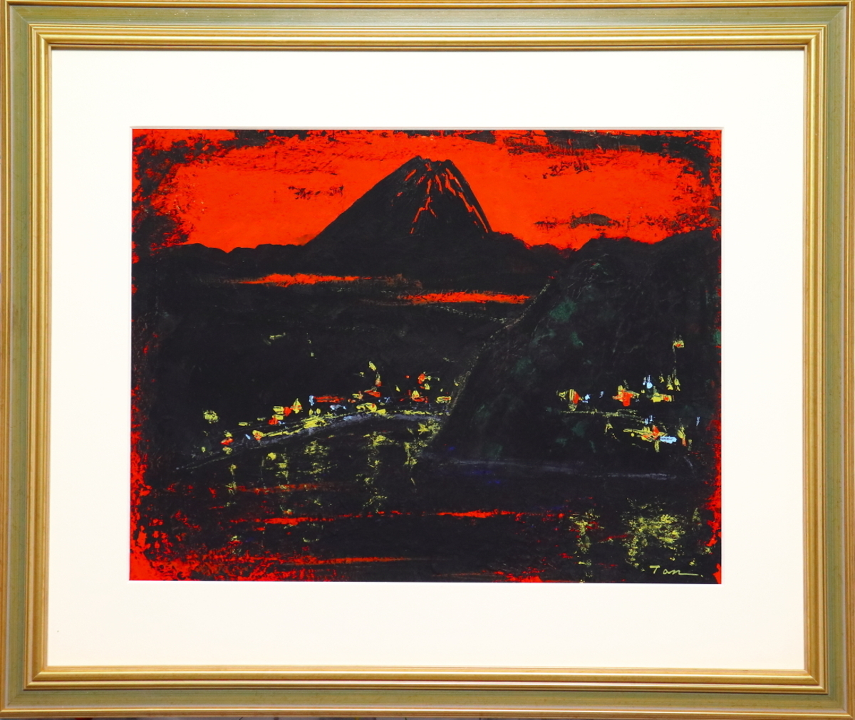 Flowers」(NO.2420) 6号F ケント紙にアクリル絵の具 額付き」 by 安本