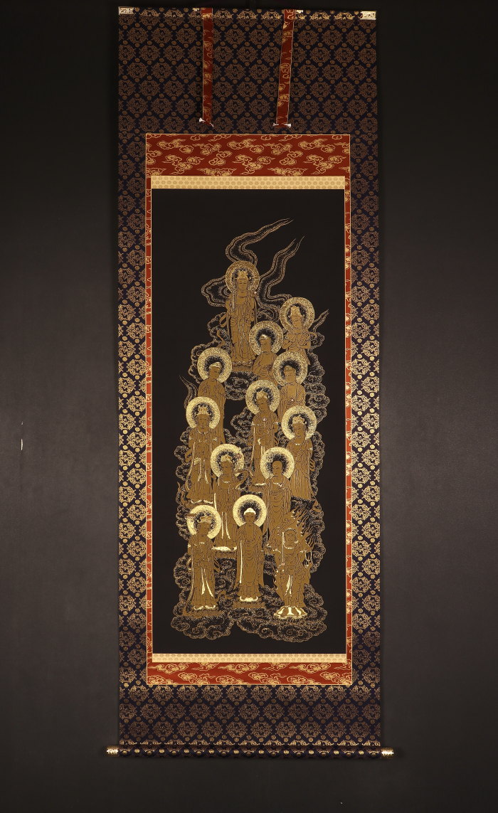 四尺中堂】刘继卣 熊猫画／絹布装裱・高精細複製掛軸／パンダ図 四尺