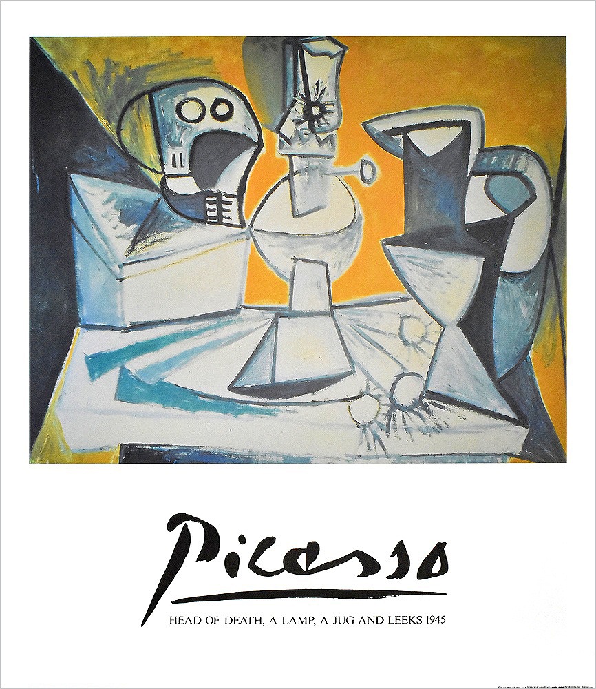 パブロ・ピカソ ポスター HEAD OF DEATH,A LAMP, A JUG AND LEEKS 1945