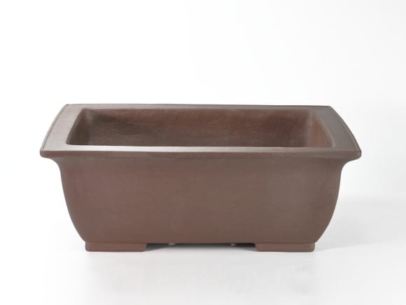 紫泥長方中深 盆栽鉢20号 鉢幅60cm×奥行き43cm×高さ22cm を販売｜盆栽