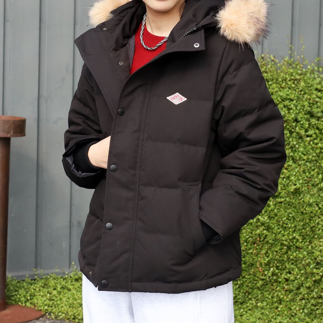 DANTON ダントン フェイク ファー フード ダウン ジャケット｜BORN