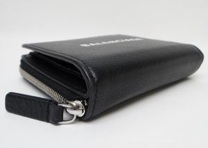 希少✨バレンシアガ ケース ラウンドファスナー ロゴ レザー ブラック