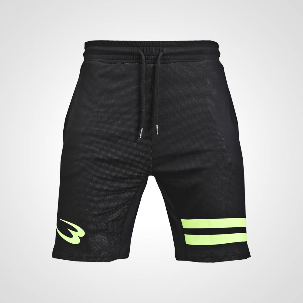 接触冷感 BM・DRYハーフパンツ M ブラック×ライムグリーン