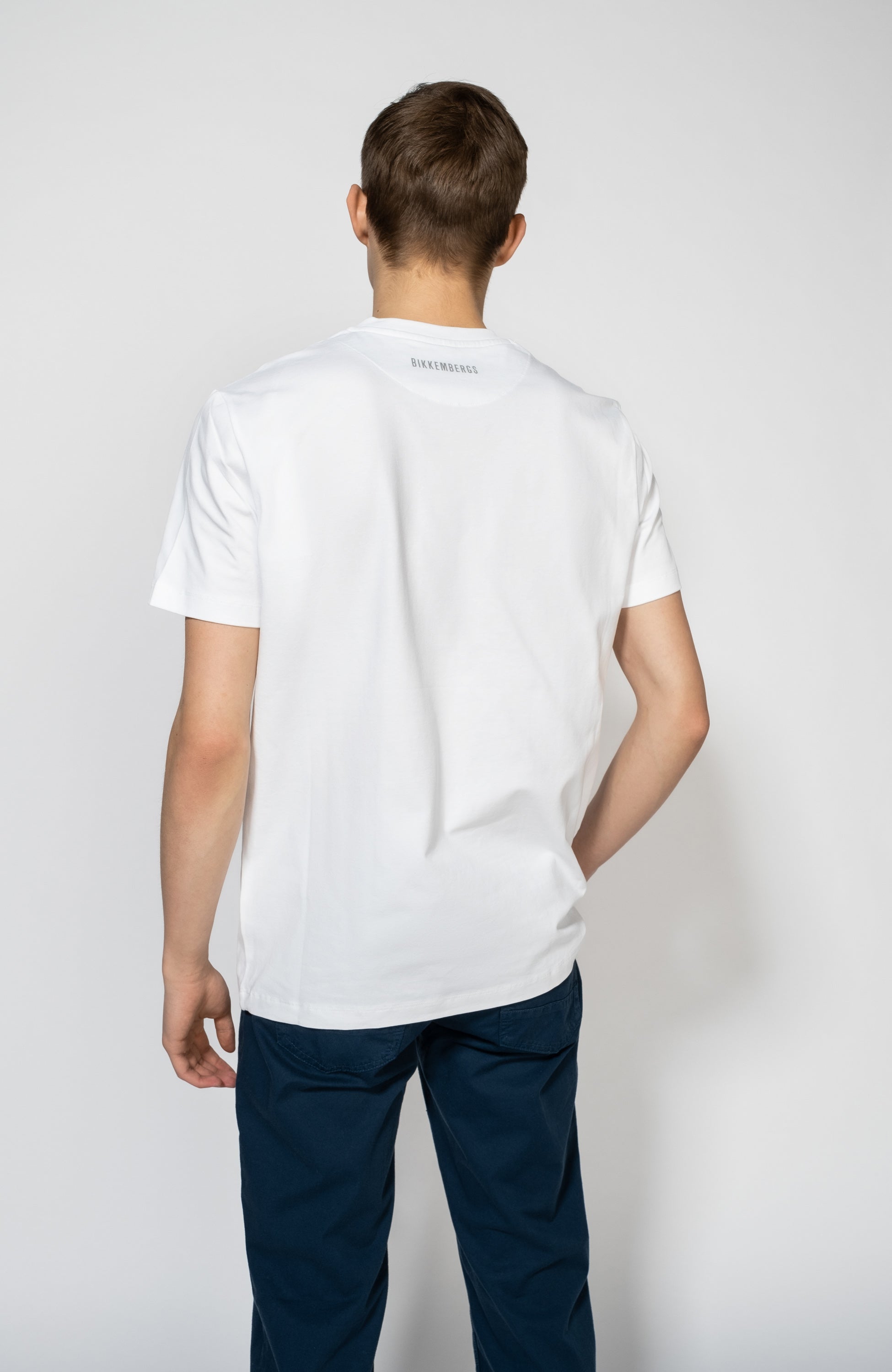 White Logo-emblem Print T-shirt DIRK BIKKEMBERGS