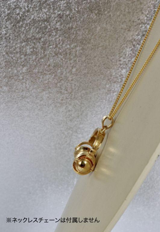 ヘッドホン ネックレス SV925 ペンダントトップ ゴールド 音楽モチーフ