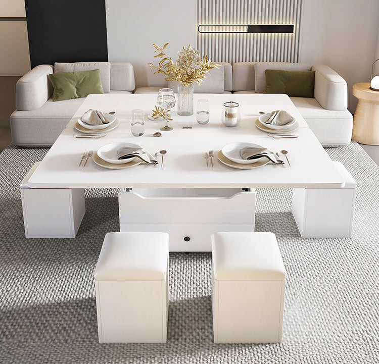 在庫品】3way多機能リビングテーブル大理石調ガラス天板gy-n-23