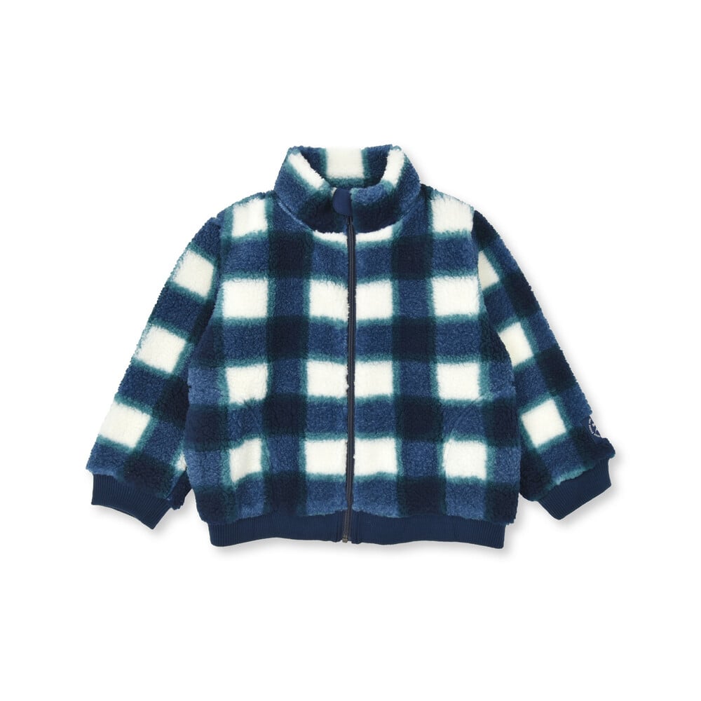 バッファローチェックボアジップブルゾン(90~150cm)(90cm ネイビー系