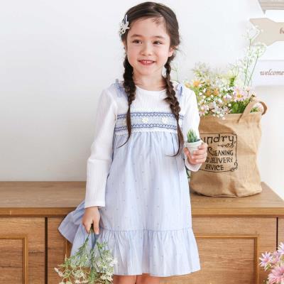 花柄キラッとストライプドッキングワンピース(80~130cm)(80cm ホワイト