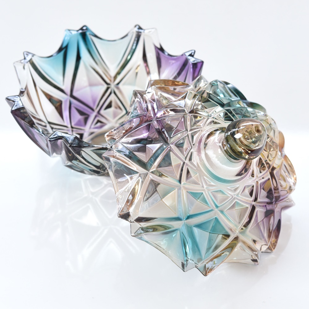 蓋付き容器 チェコ ボヘミアン キャンディボックス 蓋付き容器 チェコ