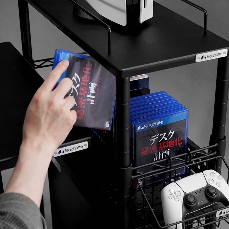 ゲーム機収納ラック ディスプレイタイプ BHS-600G-BK | Bauhütte®