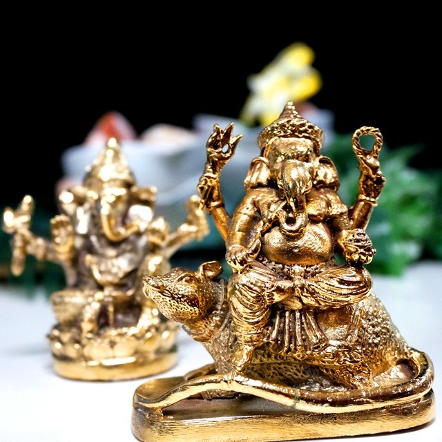 ネズミに乗ったガネーシャ像／真鍮製 | アジアンライフスタイルチャナン