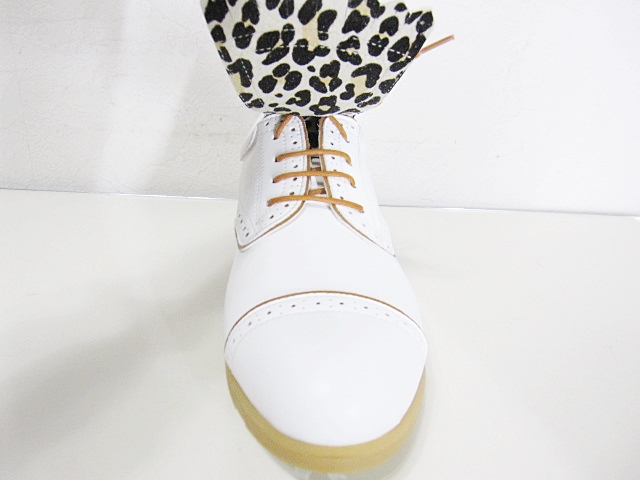 aJADE アジェイド AMANDA アマンダ ゴルフシューズ ホワイト/キャメル